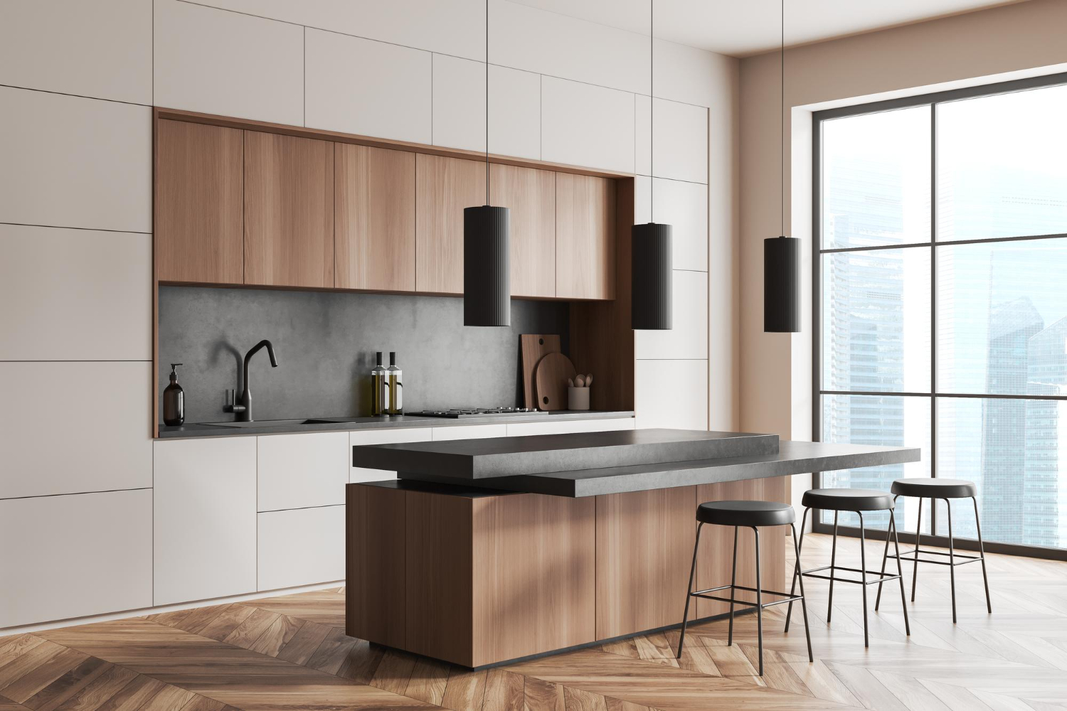 Liner Shape Modular Kitchen